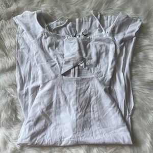 White Cut Out Jump Suit